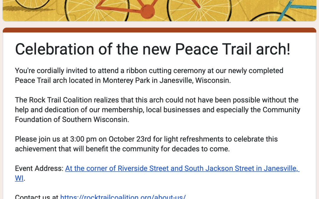 Peace Trail arch ribbon cutting ceremony!